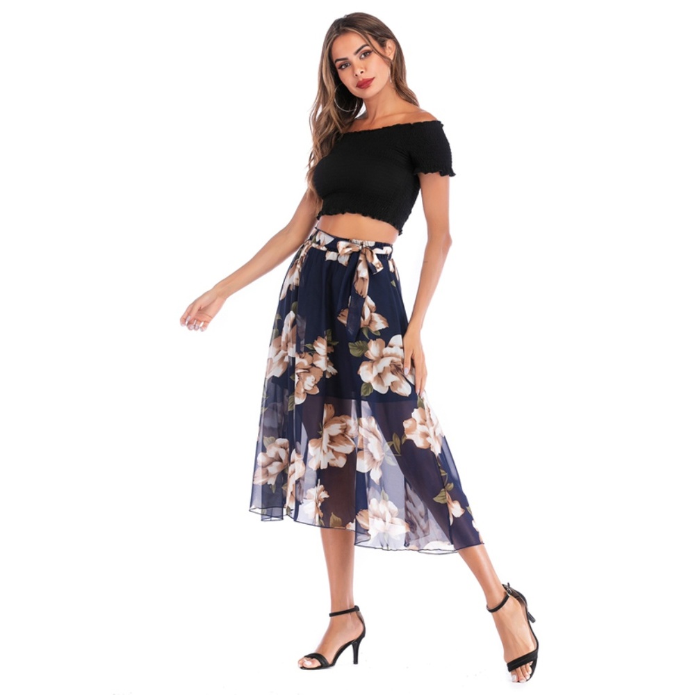 Floral Chiffon Skirt - Picture 3 of 8